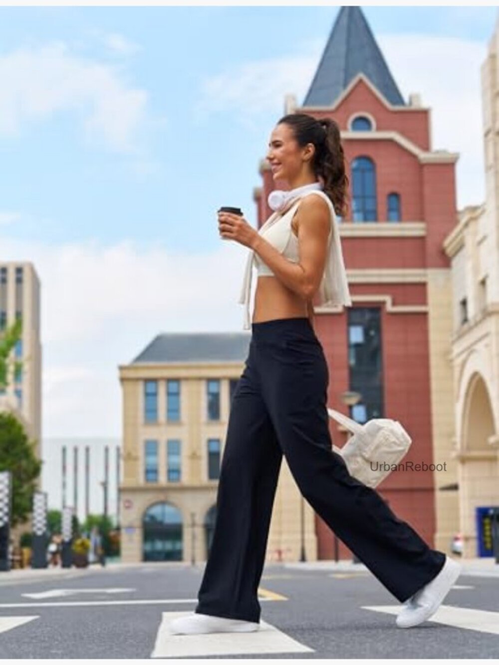High Waisted Wide Leg Yoga Pants with Pockets Palazzo Lounge Sweatpants - Picture 3 of 7